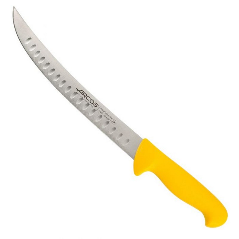 סכין בשר משופעת 25 ס”מ ידית צהובה