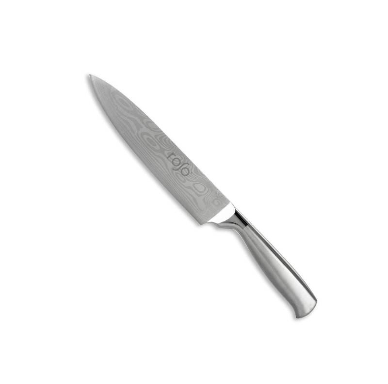 סט 6 סכיני סטייק, סכין שף, משחיז איכותי וקרש במבוק