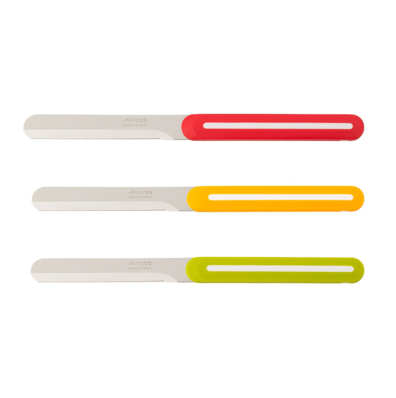 סט 3 סכיני שולחן משוננת Linea 10 ס"מ במגוון צבעים